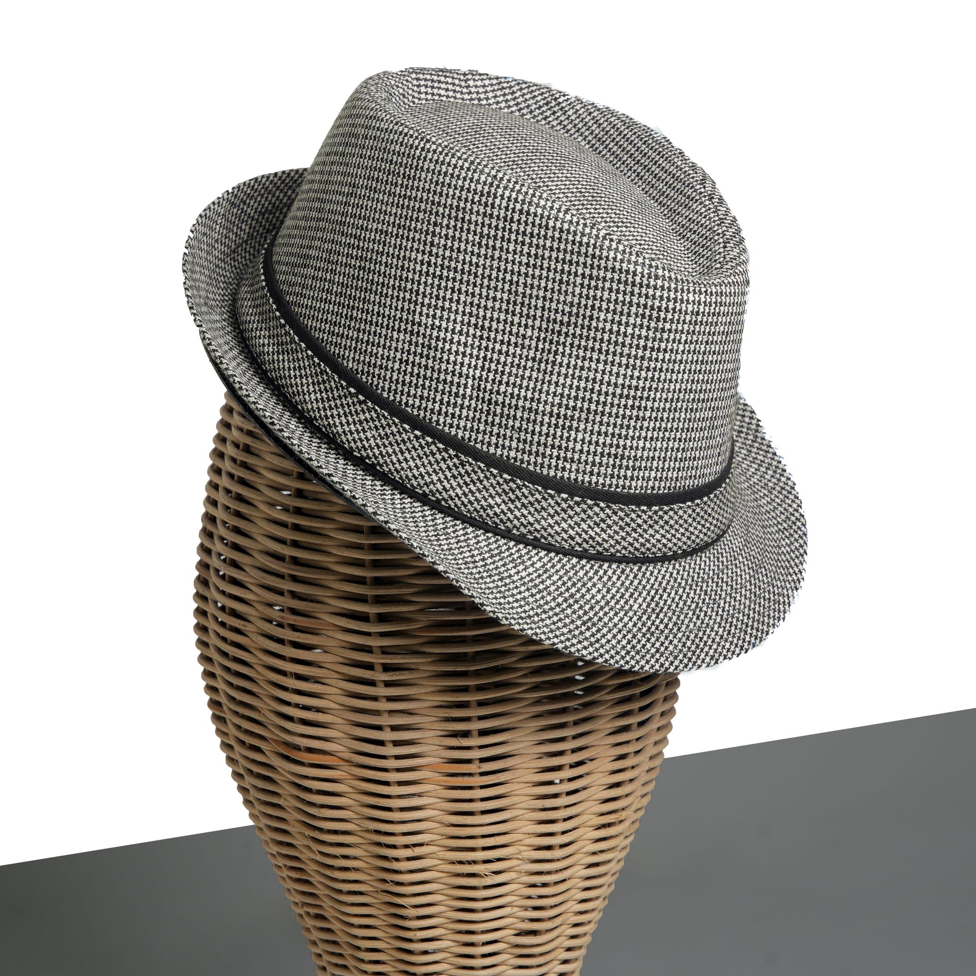 Chokore  Chokore Classic Plaid Fedora Hat (Light Gray) 