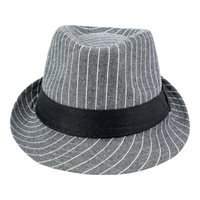 Chokore Chokore Classic Striped Fedora Hat (Dark Gray)