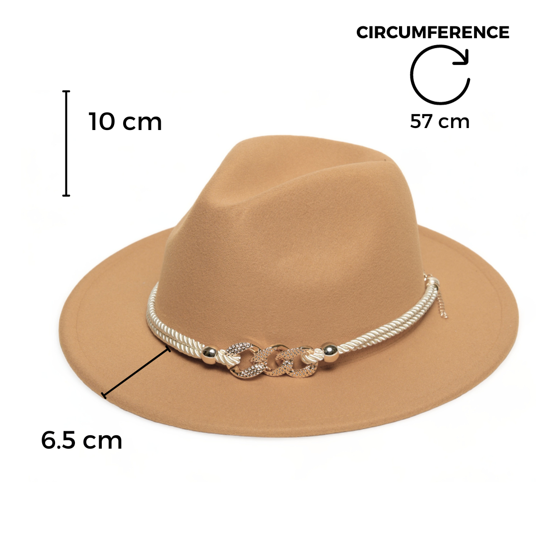 Chokore  Chokore Fedora Hat with Belt Buckle (Tan Brown) 