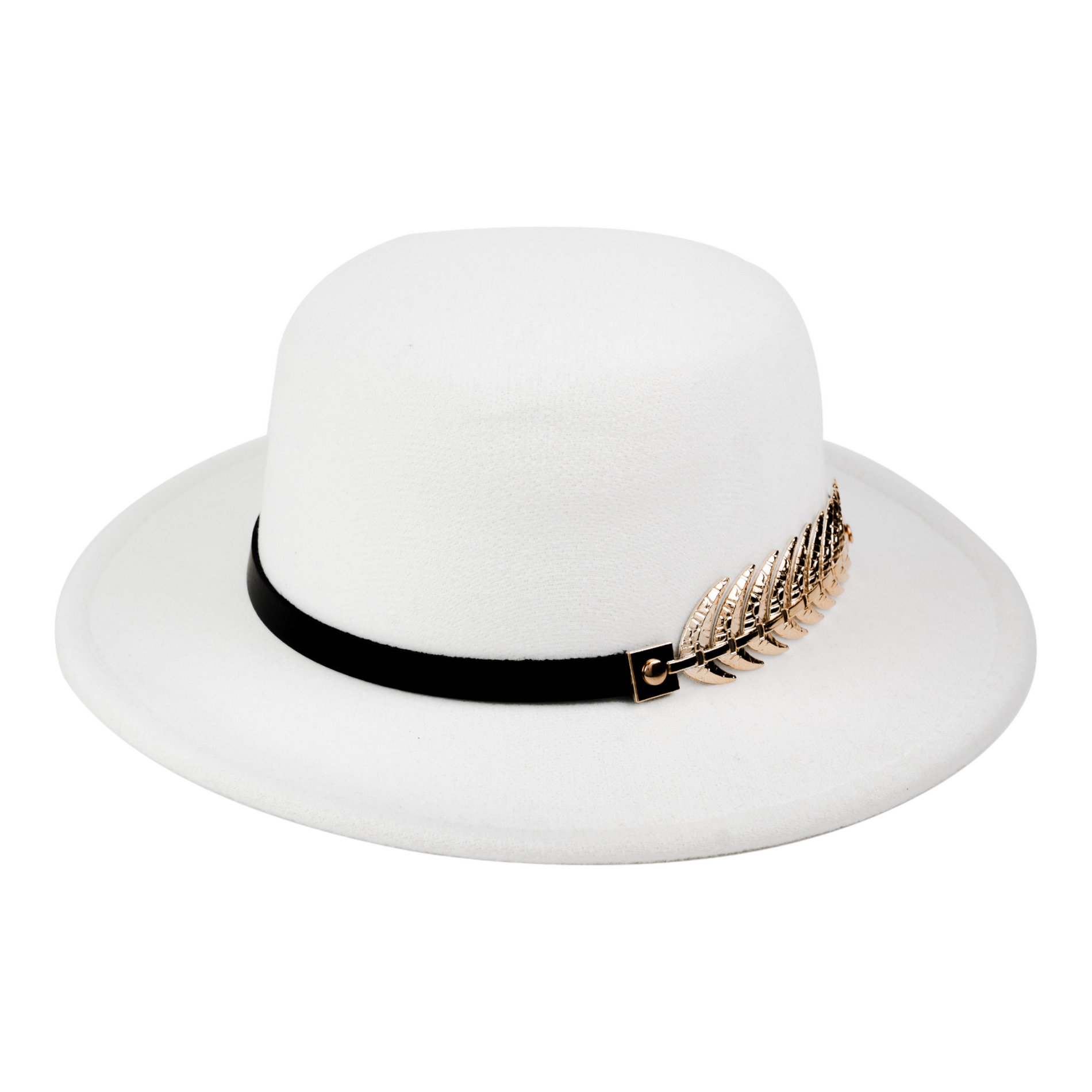 Chokore Chokore Party Panama Hat with Leaf Buckle (White) Chokore Party Panama Hat with Leaf Buckle (White) 