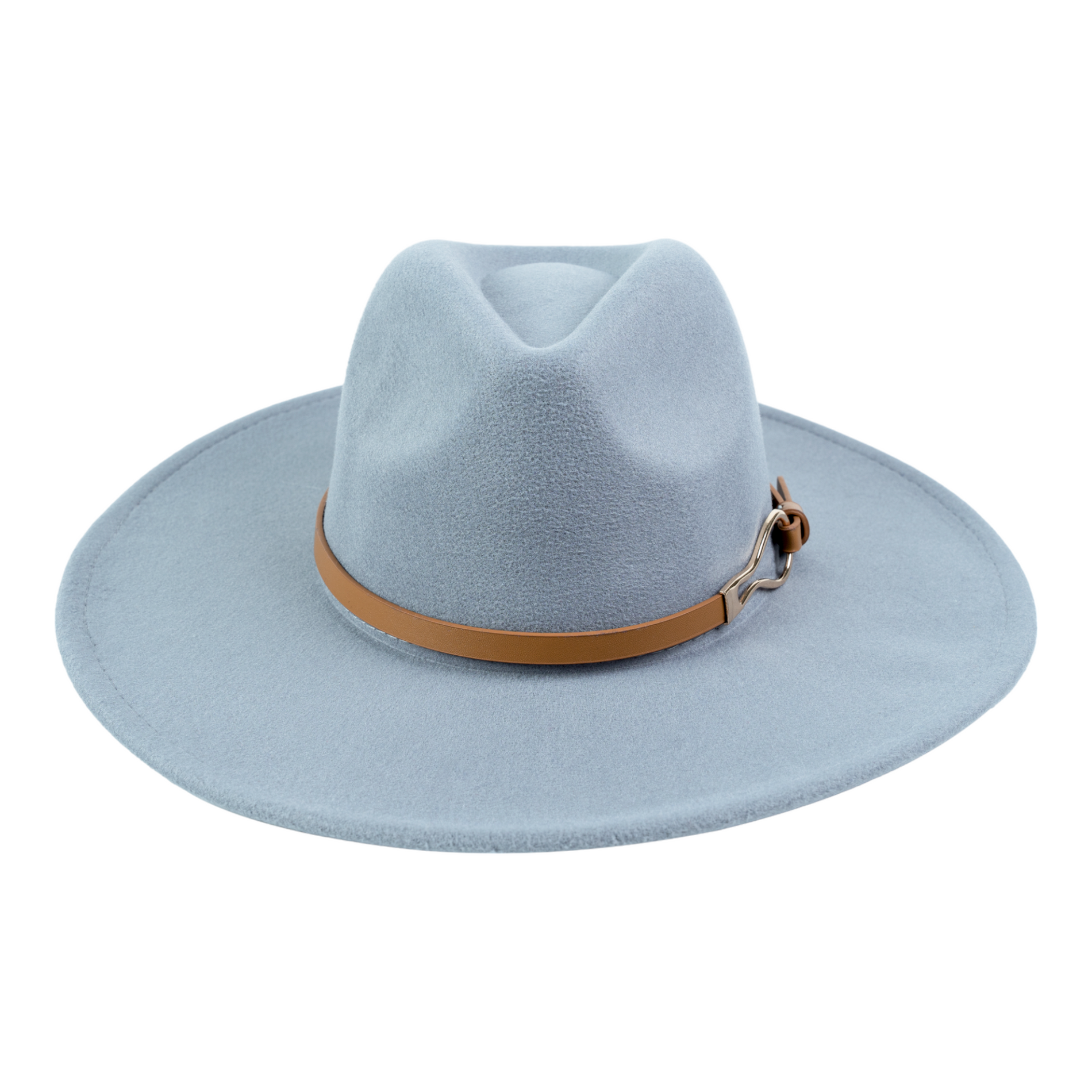 Chokore Chokore Fedora Hat with PU Leather Belt and Buckle (Light Gray) Chokore Fedora Hat with PU Leather Belt and Buckle (Light Gray) 