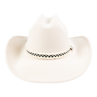 Chokore Chokore Rolled Brim Cowboy Hat with Ribbon (Beige)