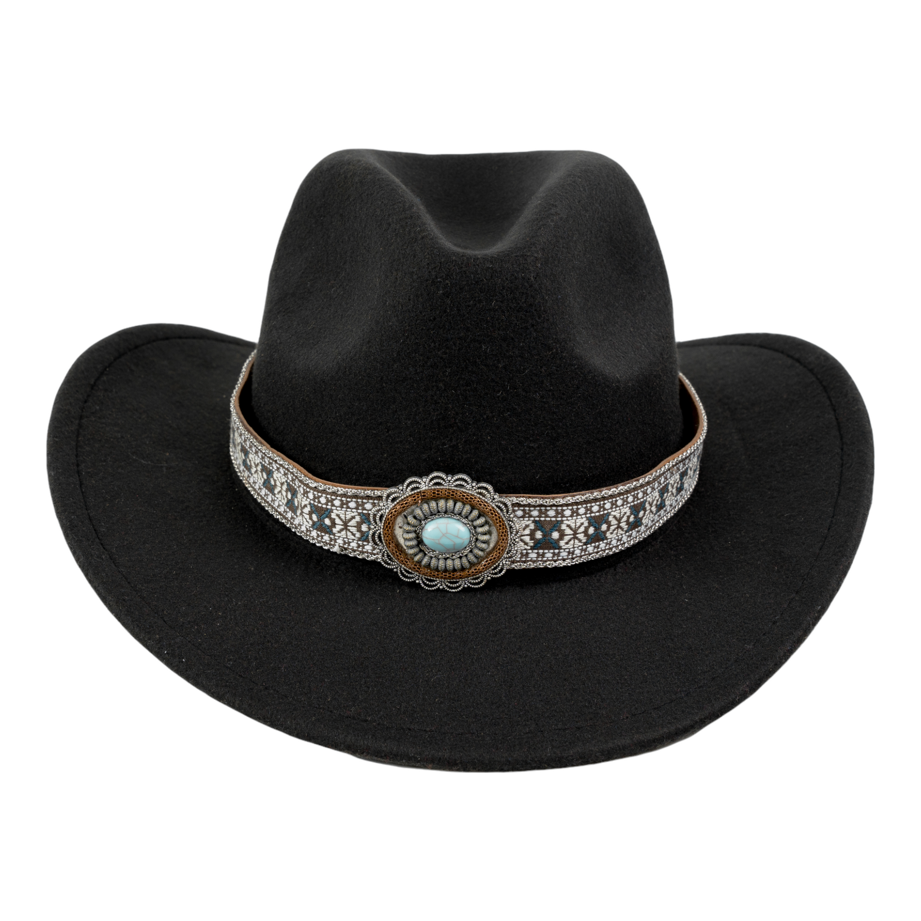 Chokore Chokore Ethnic Tibetan Cowboy Hat (Black) Chokore Ethnic Tibetan Cowboy Hat (Black) 