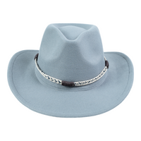 Chokore Chokore Cowboy Hat with Braided Thread Belt (Light Gray)