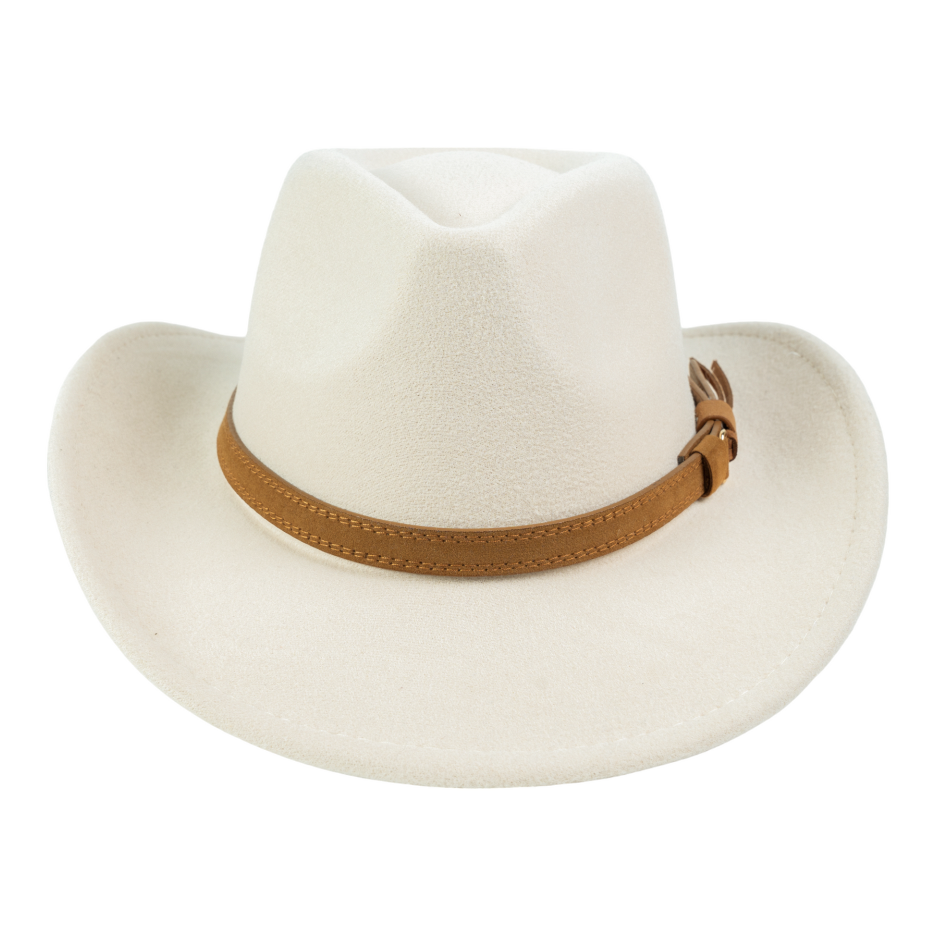 Chokore Chokore Pinched Cowboy Hat with PU Leather Belt (Off White) Chokore Pinched Cowboy Hat with PU Leather Belt (Off White) 