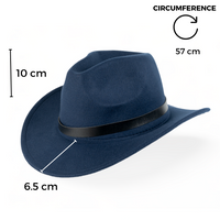 Chokore Chokore Cowboy Hat with Black Belt (Navy Blue)