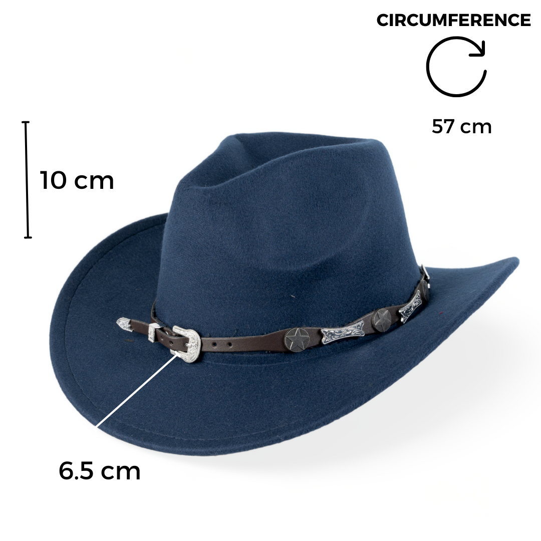 Chokore Chokore Cowboy Hat with Buckle Belt (Navy Blue) Chokore Cowboy Hat with Buckle Belt (Navy Blue) 