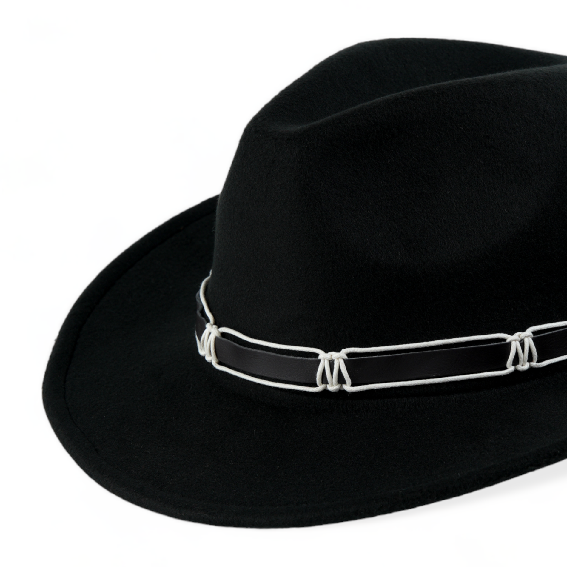 Chokore Chokore Cowboy Hat with Black and White Belt (Black) Chokore Cowboy Hat with Black and White Belt (Black) 