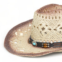 Chokore Chokore Handcrafted Double-tone Straw Cowboy Hat (Beige)