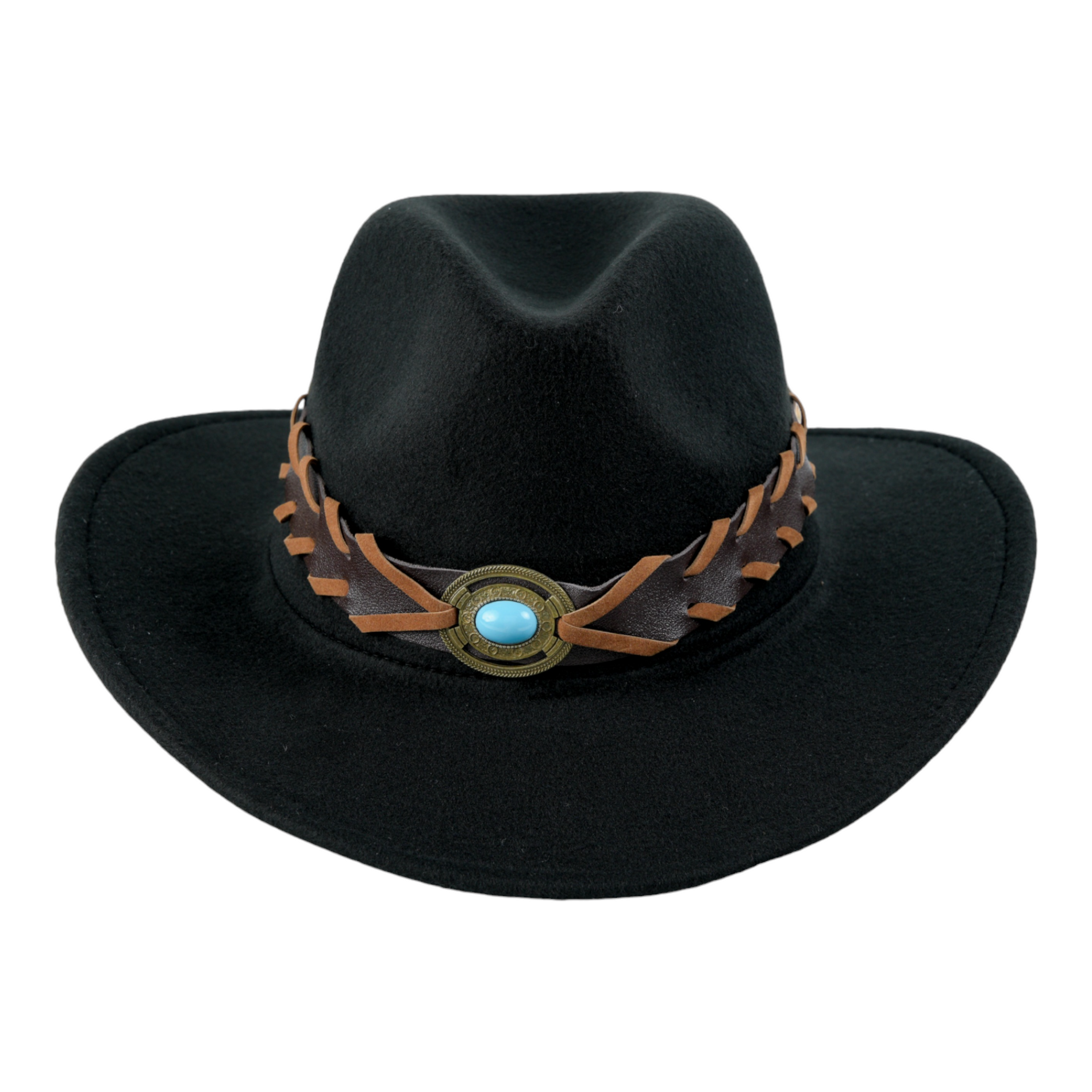 Chokore Chokore Cowboy Hat with Braided PU Belt (Black) Chokore Cowboy Hat with Braided PU Belt (Black) 