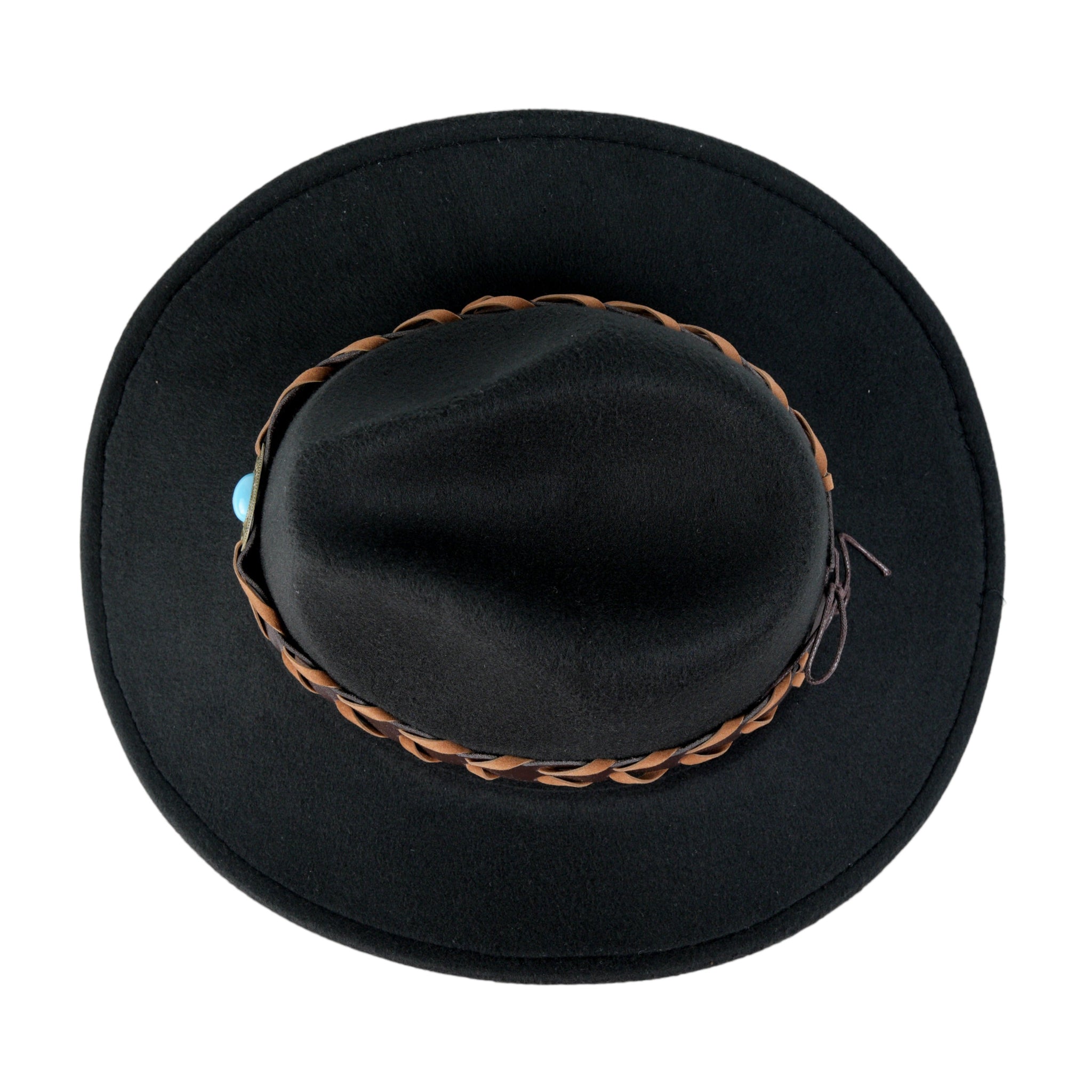 Chokore Cowboy Hat with Braided PU Belt (Black)