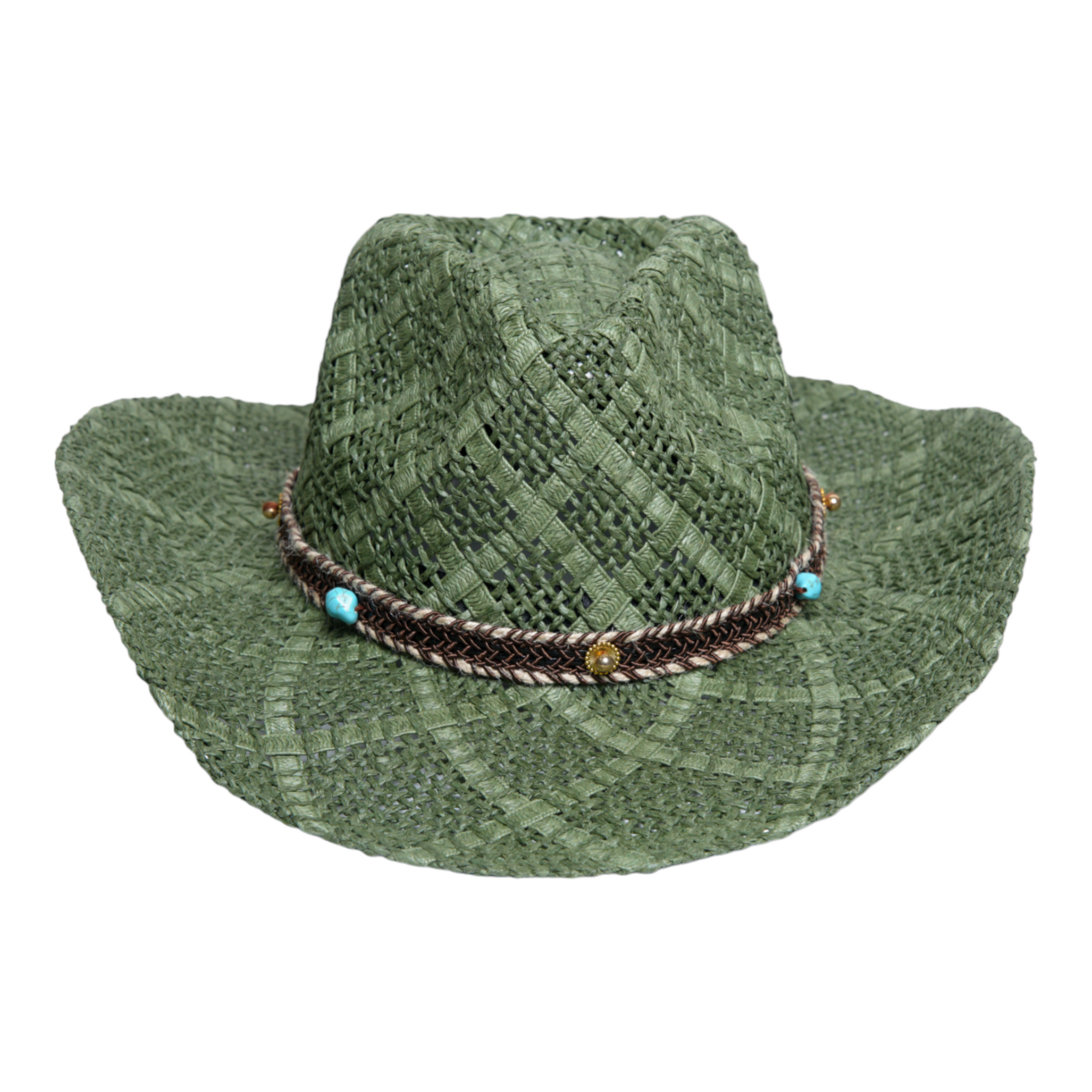 Chokore  Chokore Handcrafted Straw Cowboy Hat (Green) 