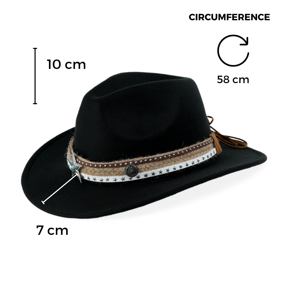 Chokore  Chokore Cowboy Hat with Jute Band (Black) 