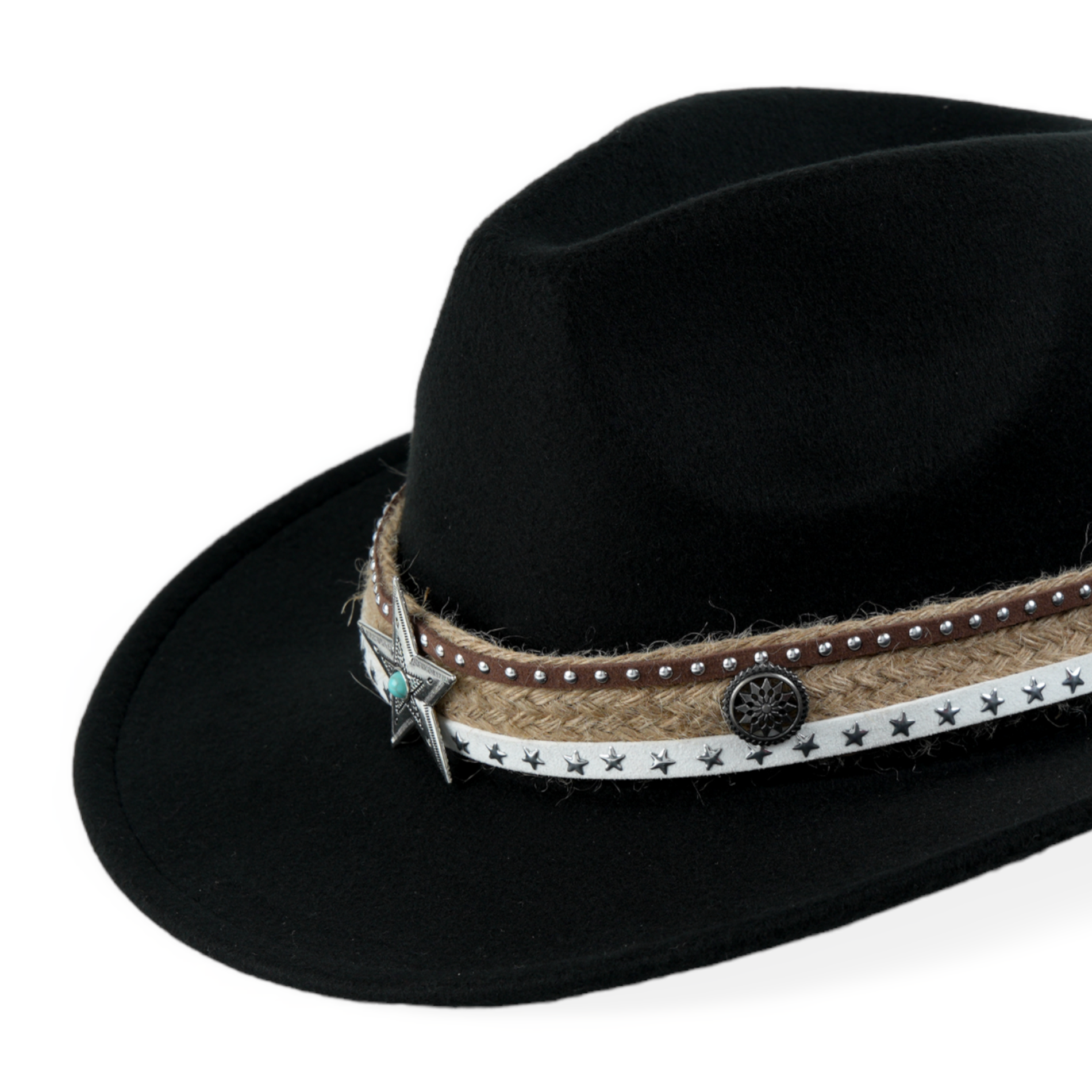 Chokore Chokore Cowboy Hat with Jute Band (Black) Chokore Cowboy Hat with Jute Band (Black) 