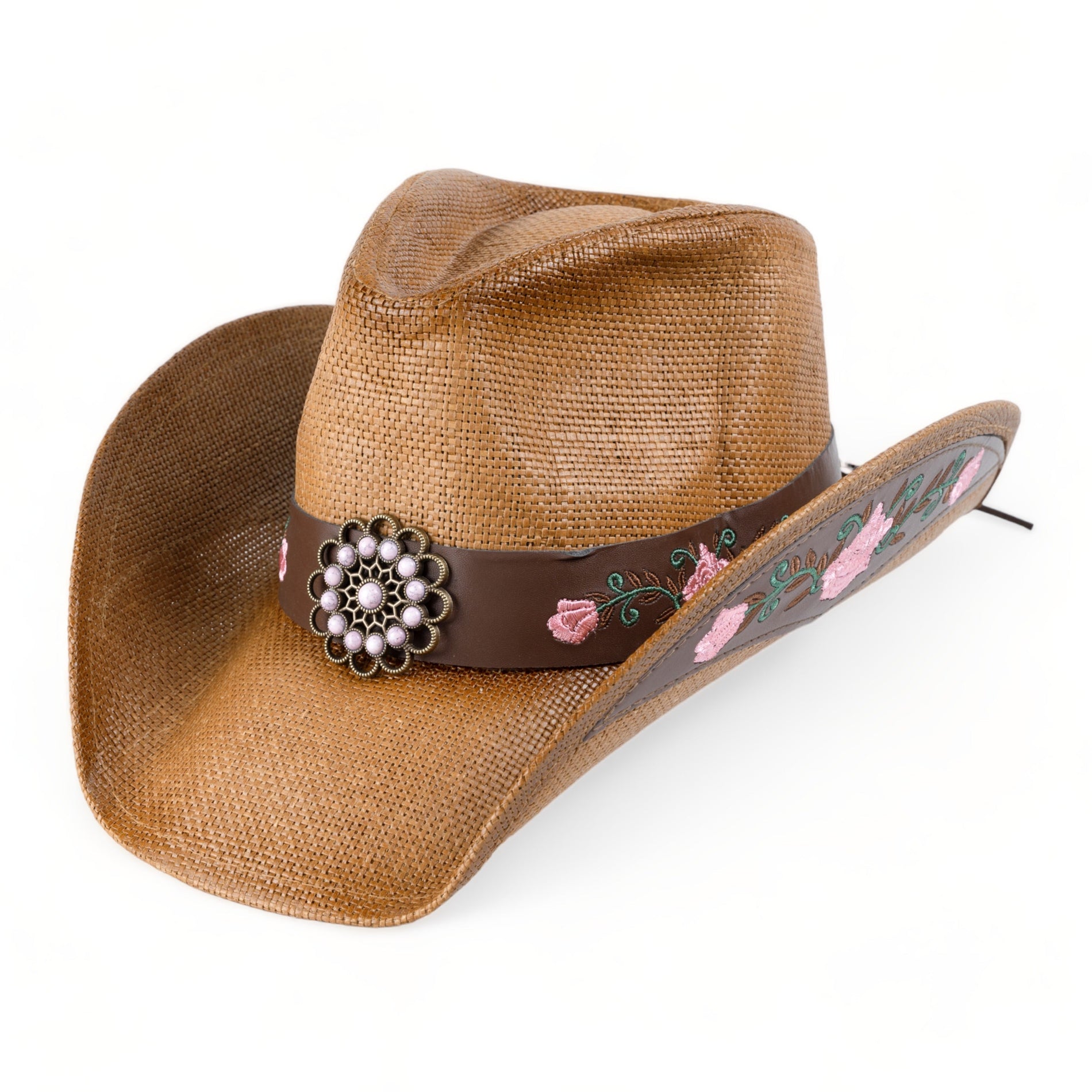 Chokore Chokore Embroidered Straw Cowboy Hat with Windproof Belt (Khaki) Chokore Embroidered Straw Cowboy Hat with Windproof Belt (Khaki) 