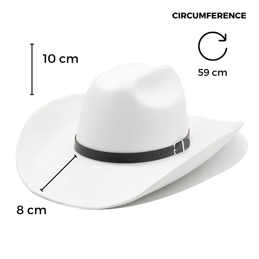 Chokore Chokore Cowboy Hat with Black Belt (White) Chokore Cowboy Hat with Black Belt (White) 