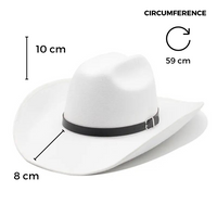 Chokore Chokore Cowboy Hat with Black Belt (White)