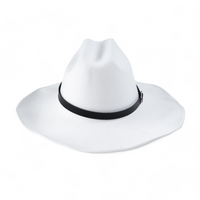 Chokore Chokore Cowboy Hat with Black Belt (White)