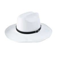 Chokore Chokore Cowboy Hat with Black Belt (White)