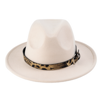 Chokore Chokore Fedora Hat with Leopard Belt (Beige)