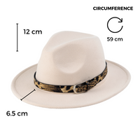 Chokore Chokore Fedora Hat with Leopard Belt (Beige)