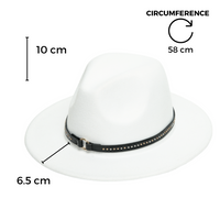 Chokore Chokore Fedora Hat with Belt Band (White)