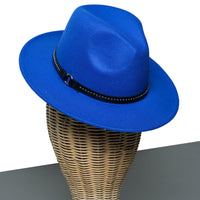 Chokore Chokore Fedora hat with Belt Band (Blue)