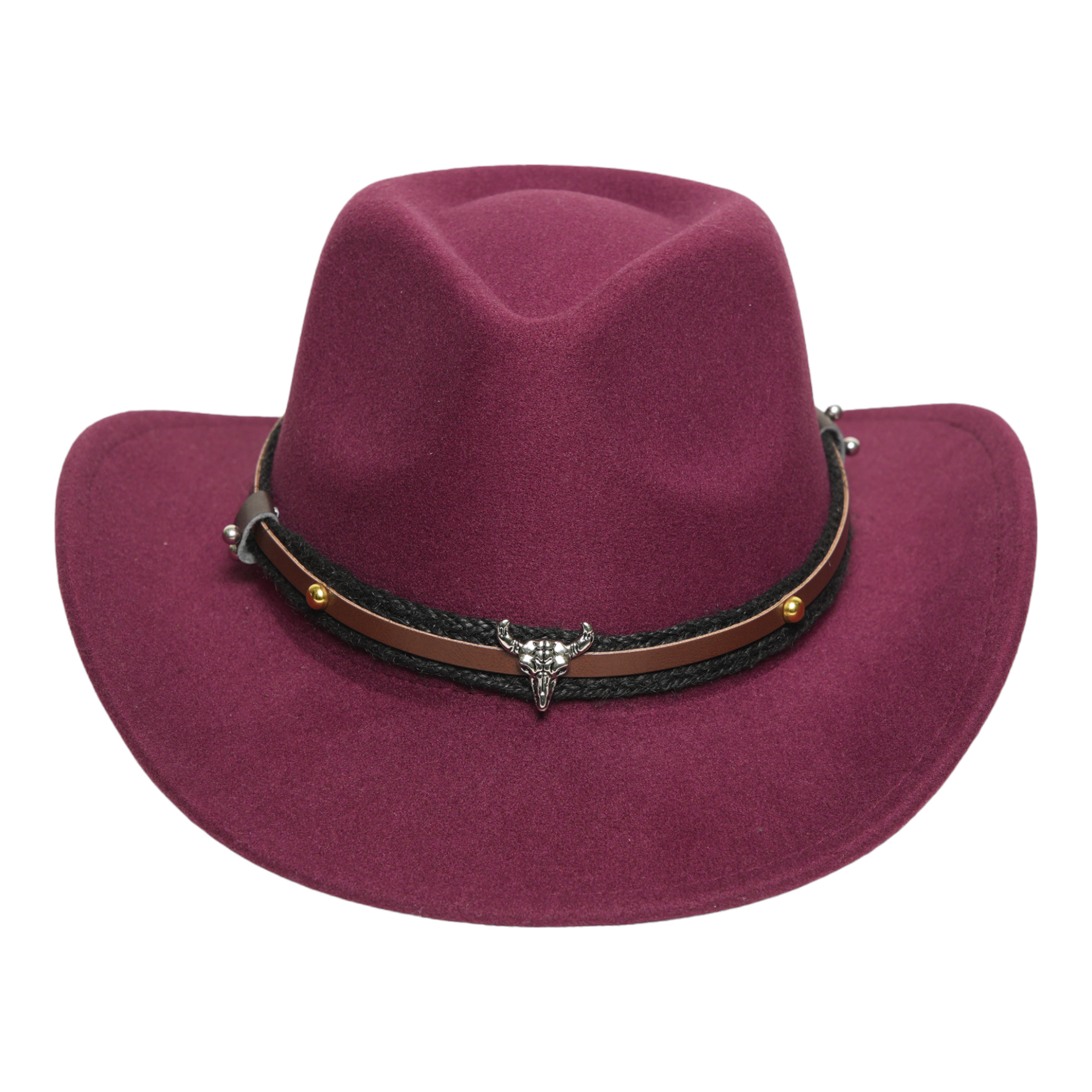 Chokore  Chokore American Cowhead Fedora Hat (Burgundy) 