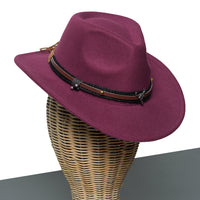 Chokore Chokore American Cowhead Fedora Hat (Burgundy)