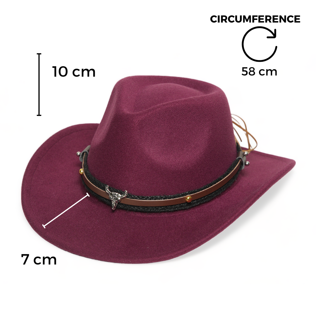 Chokore Chokore American Cowhead Fedora Hat (Burgundy) Chokore American Cowhead Fedora Hat (Burgundy) 