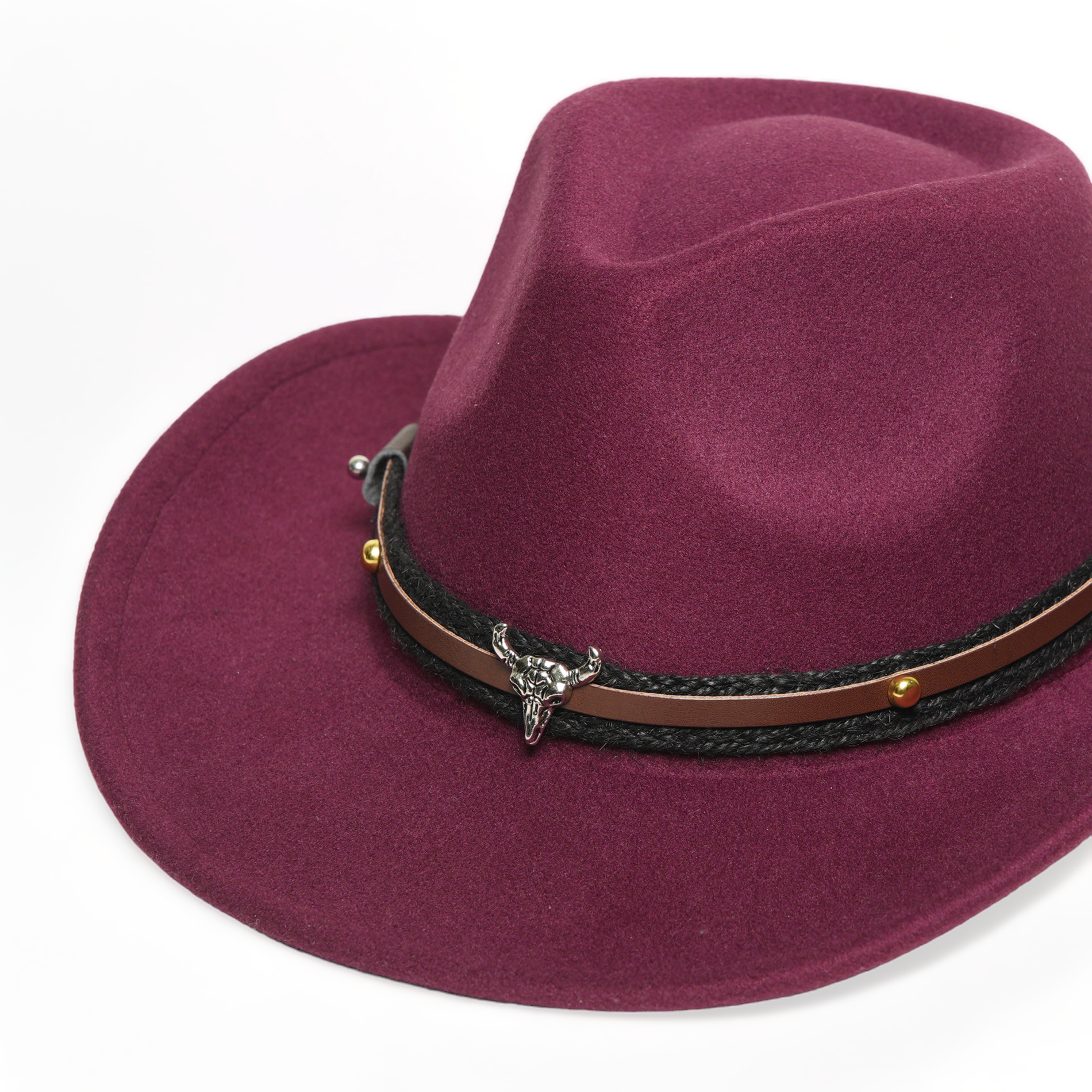 Chokore Chokore American Cowhead Fedora Hat (Burgundy) Chokore American Cowhead Fedora Hat (Burgundy) 