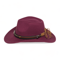 Chokore Chokore American Cowhead Fedora Hat (Burgundy)