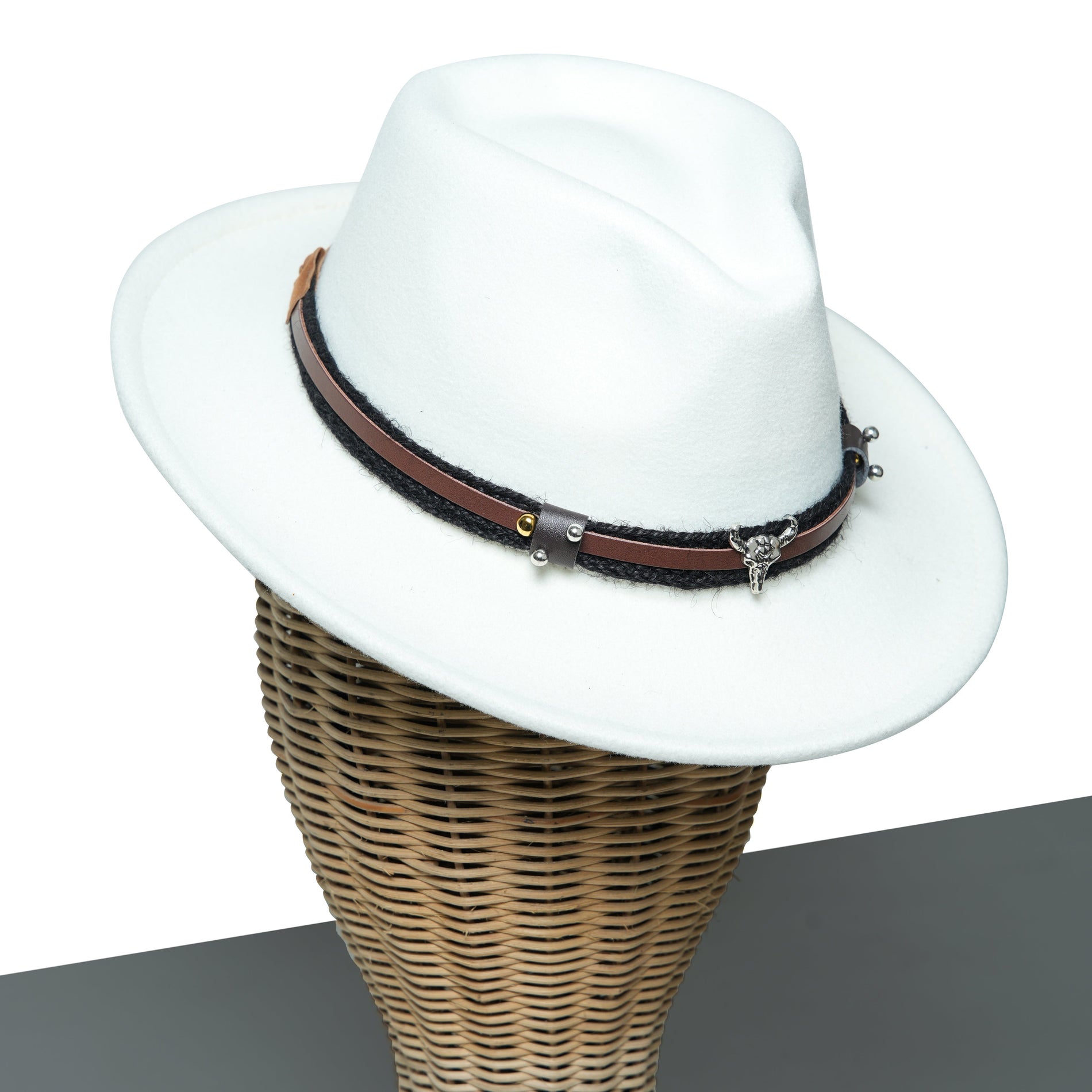 Chokore  Chokore American Cowhead Fedora Hat (White) 