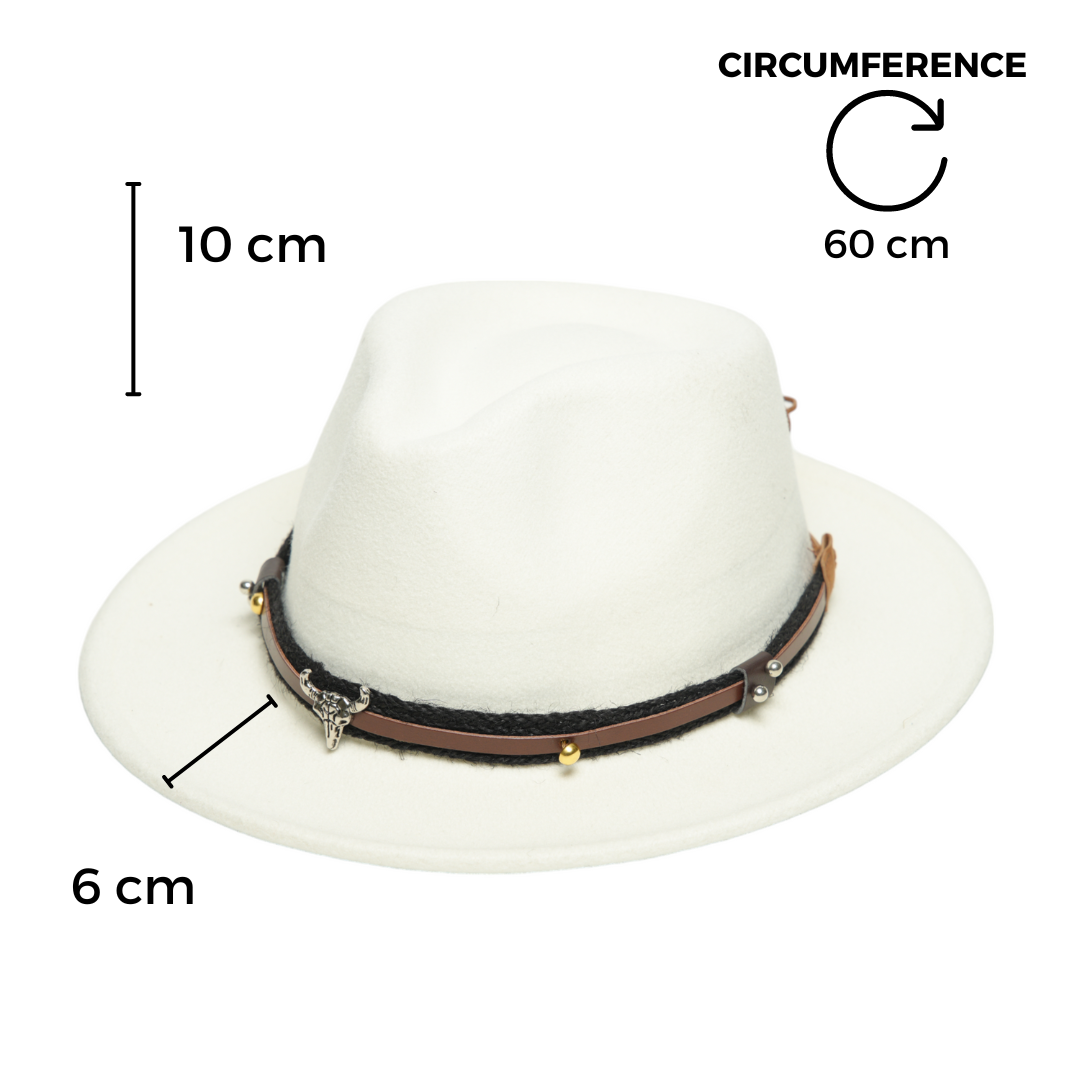 Chokore  Chokore American Cowhead Fedora Hat (White) 