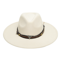 Chokore Chokore American Cowhead Fedora Hat (Off White)