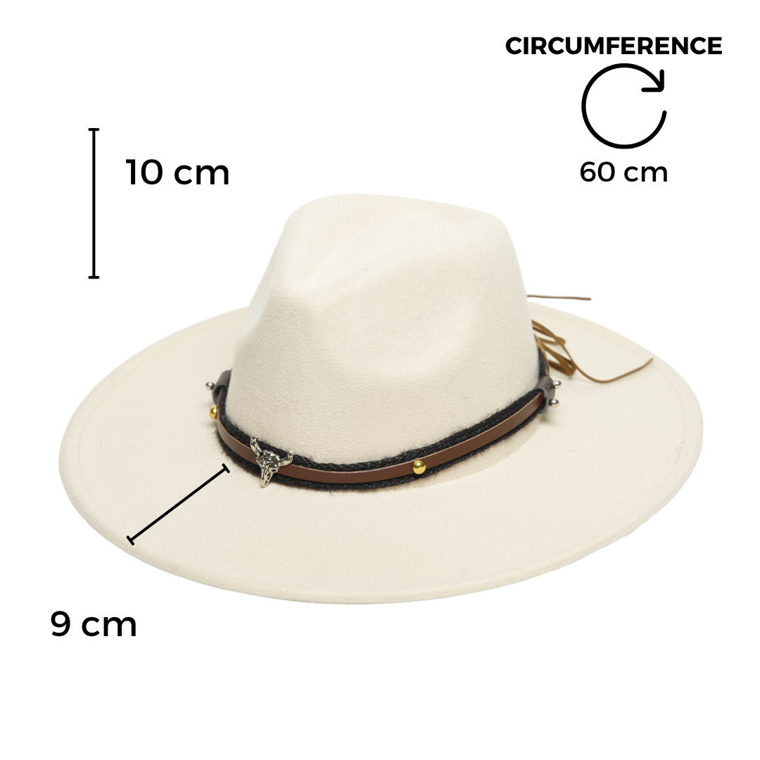 Chokore Chokore American Cowhead Fedora Hat (Off White) Chokore American Cowhead Fedora Hat (Off White) 