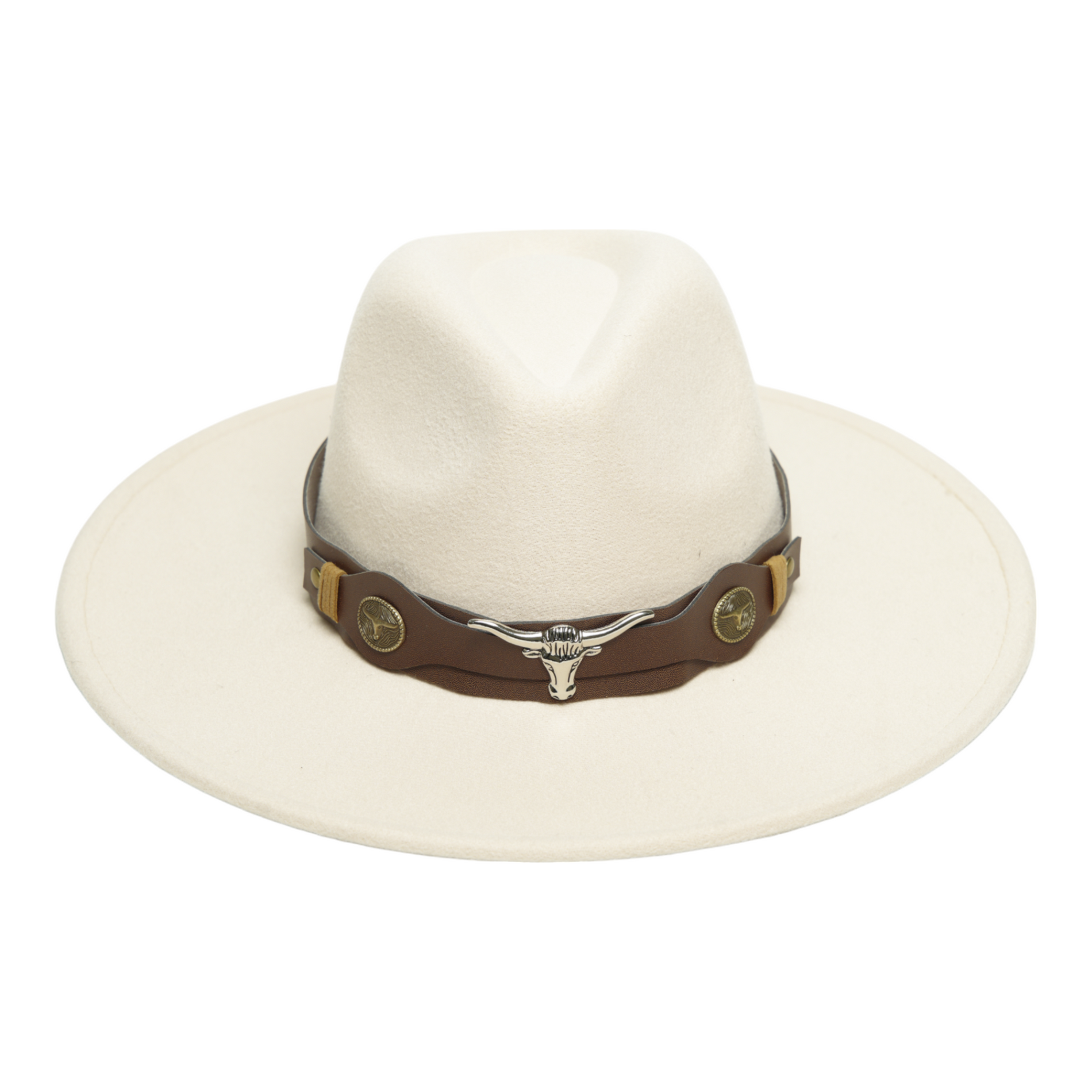 Chokore  Chokore fedora hat with Ox head belt  (Off White) 