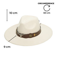 Chokore Chokore fedora hat with Ox head belt  (Off White)