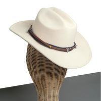 Chokore Chokore American Cowhead Pinched Cowboy Hat   (Off White)