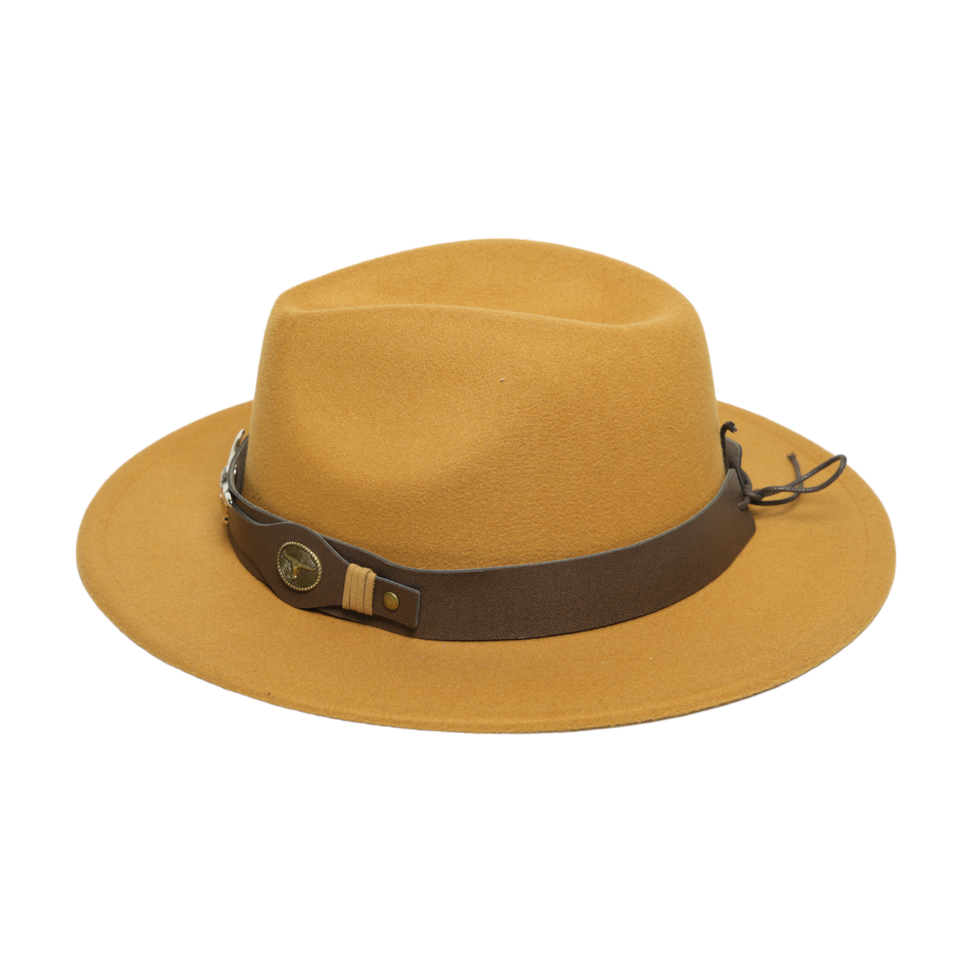 Chokore Chokore Fedora Hat with Ox head belt  (Camel) Chokore Fedora Hat with Ox head belt  (Camel) 