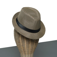 Chokore Chokore Fedora Hat in Houndstooth Pattern (Khaki)