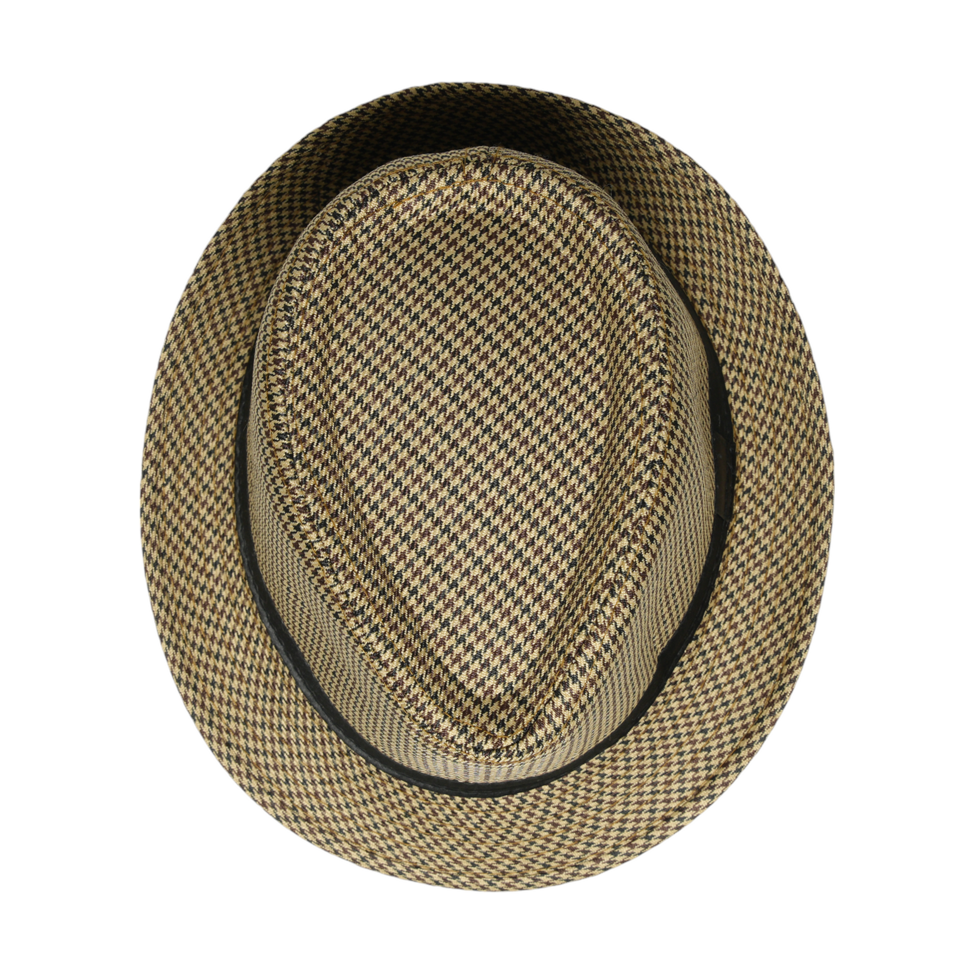 Chokore Chokore Fedora Hat in Houndstooth Pattern (Khaki) Chokore Fedora Hat in Houndstooth Pattern (Khaki) 