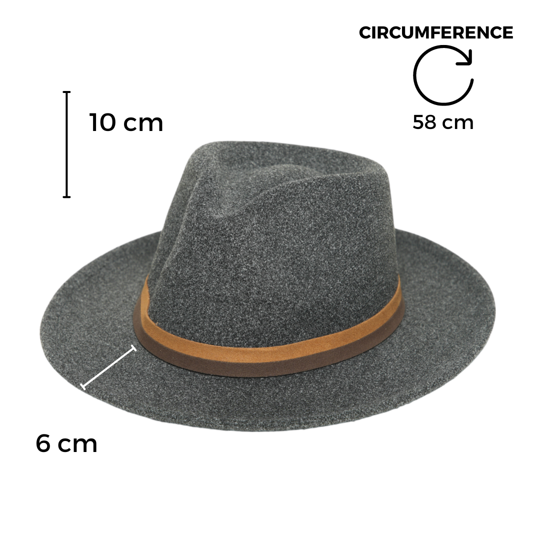 Chokore  Chokore Fedora Hat with Dual Tone Band (Dark Gray) 