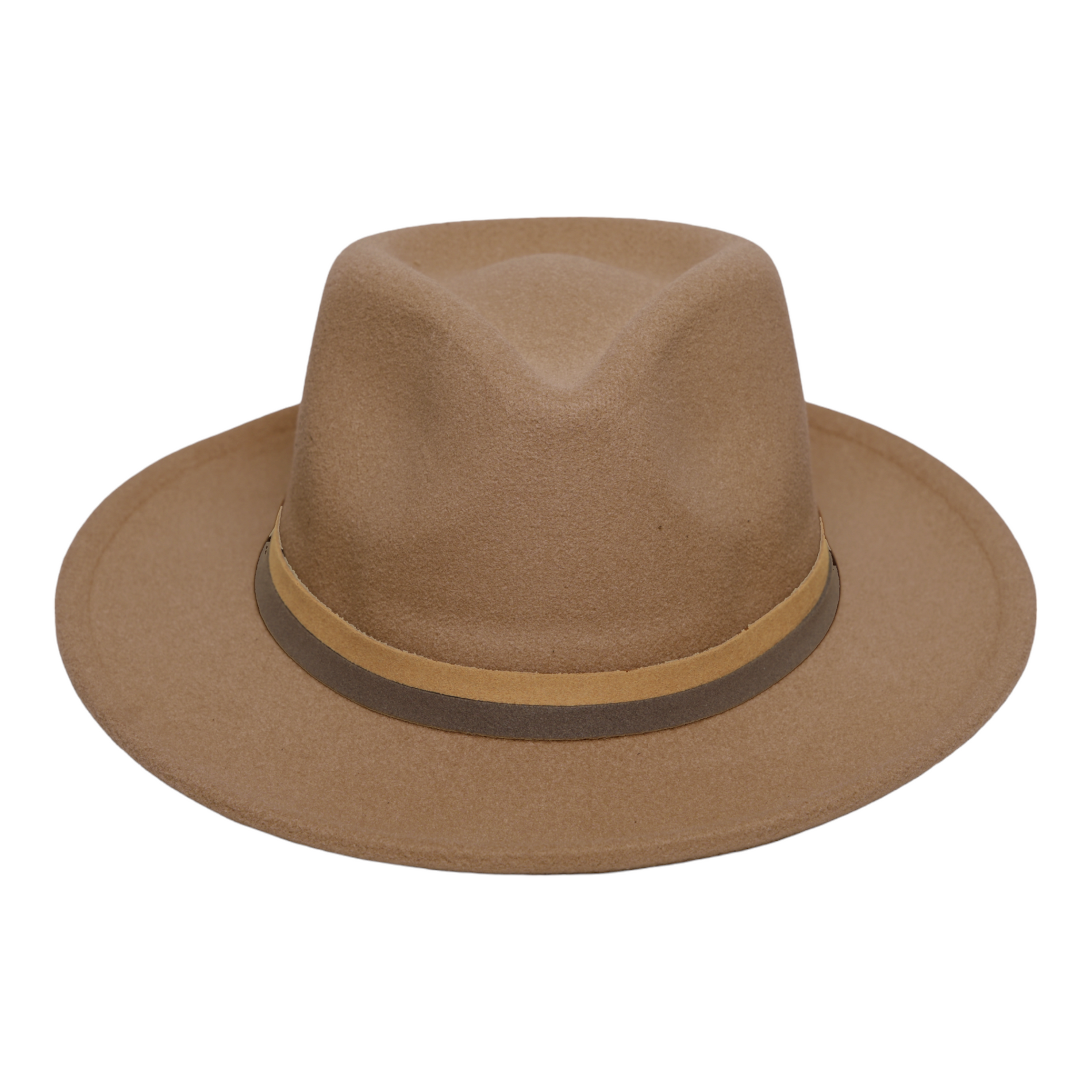 Chokore Chokore Fedora Hat with Dual Tone Band (Khaki) Chokore Fedora Hat with Dual Tone Band (Khaki) 