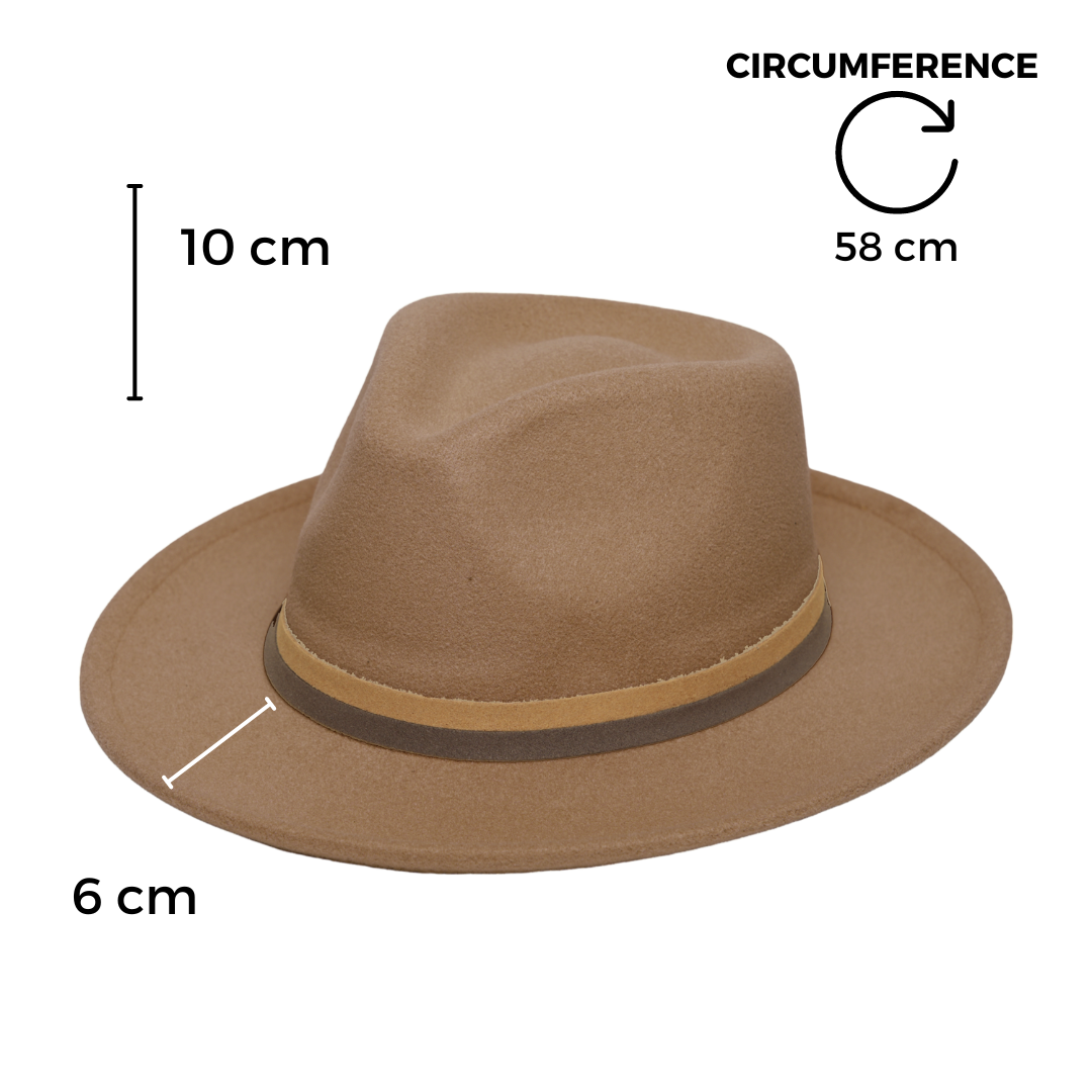 Chokore  Chokore Fedora Hat with Dual Tone Band (Khaki) 