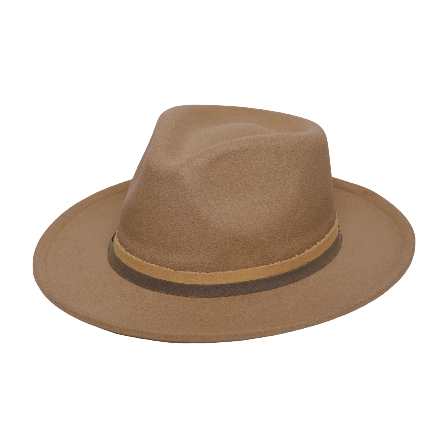 Chokore Chokore Fedora Hat with Dual Tone Band (Khaki) Chokore Fedora Hat with Dual Tone Band (Khaki) 