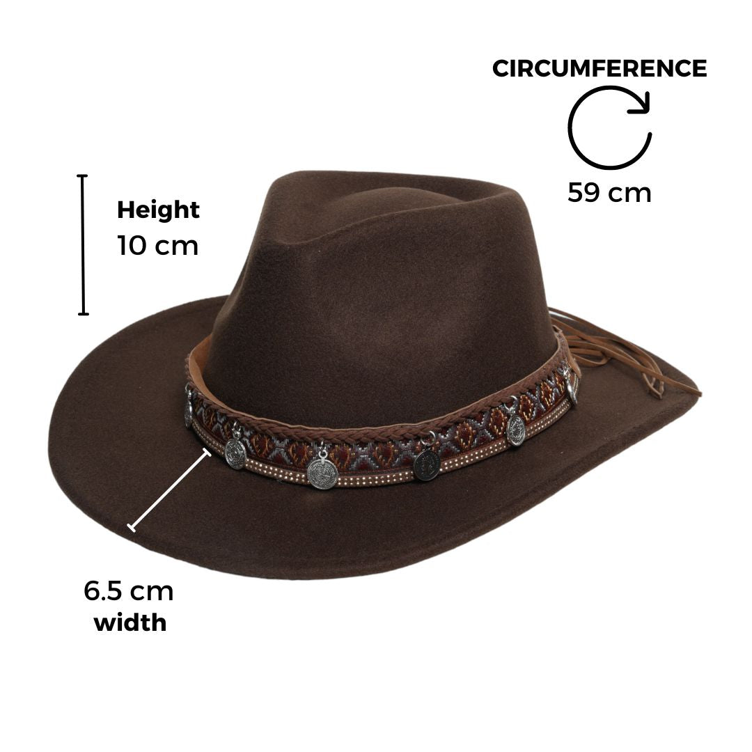 Chokore  Chokore Cowboy Hat with Coin Belt (Coffee) 