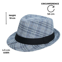 Chokore Chokore Classic Plaid Fedora Hat (Navy)