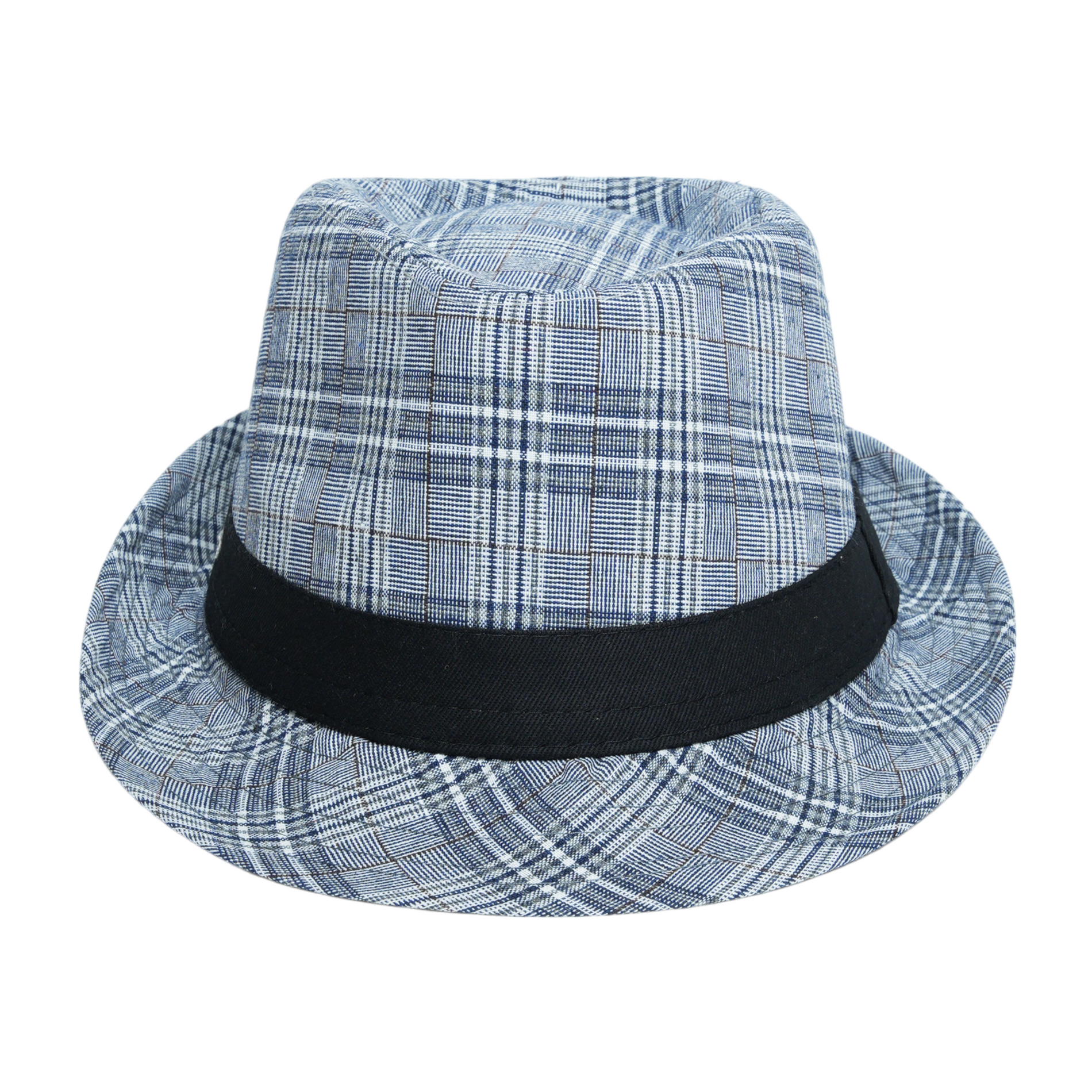 Chokore Chokore Classic Plaid Fedora Hat (Navy) Chokore Classic Plaid Fedora Hat (Navy) 