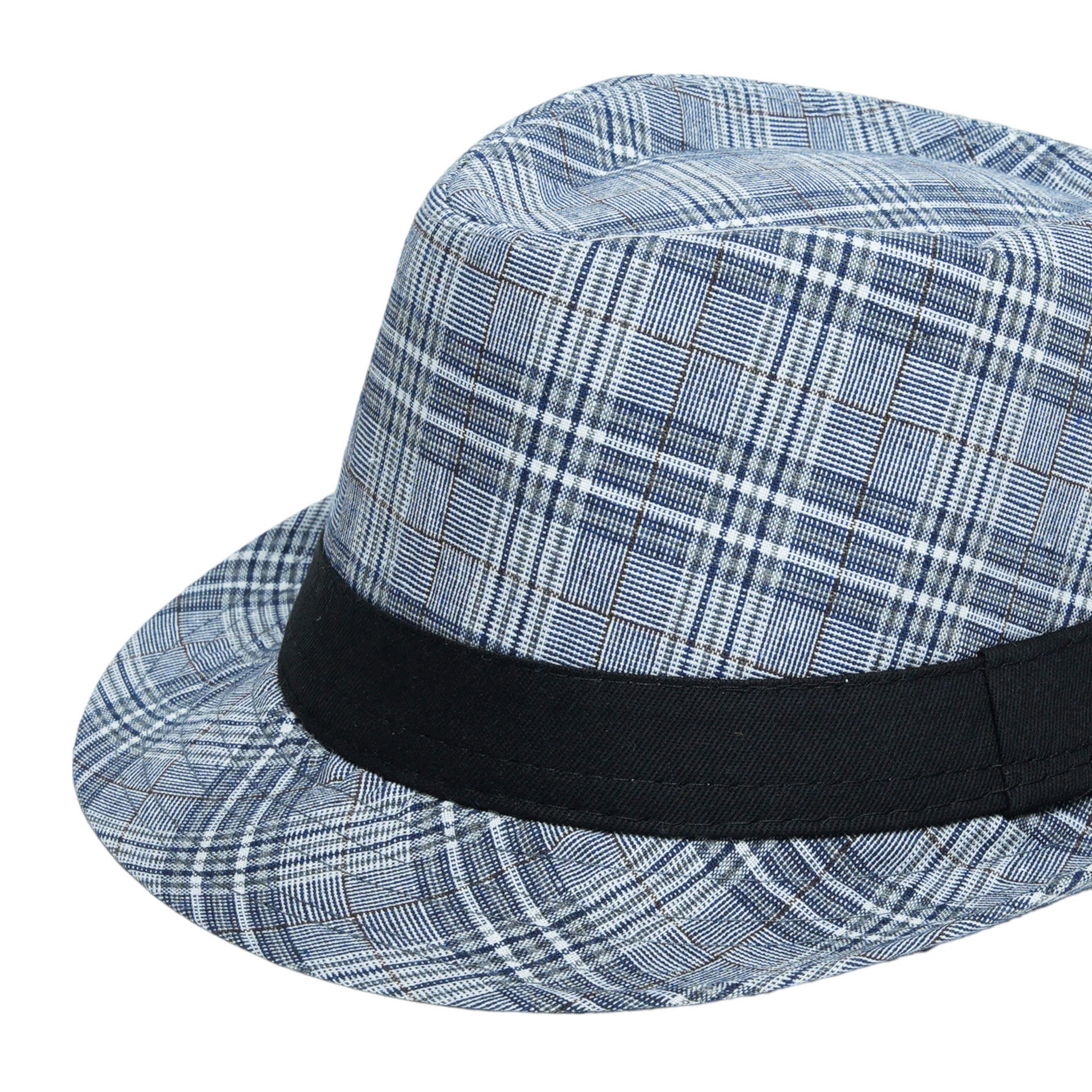 Chokore Chokore Classic Plaid Fedora Hat (Navy) Chokore Classic Plaid Fedora Hat (Navy) 